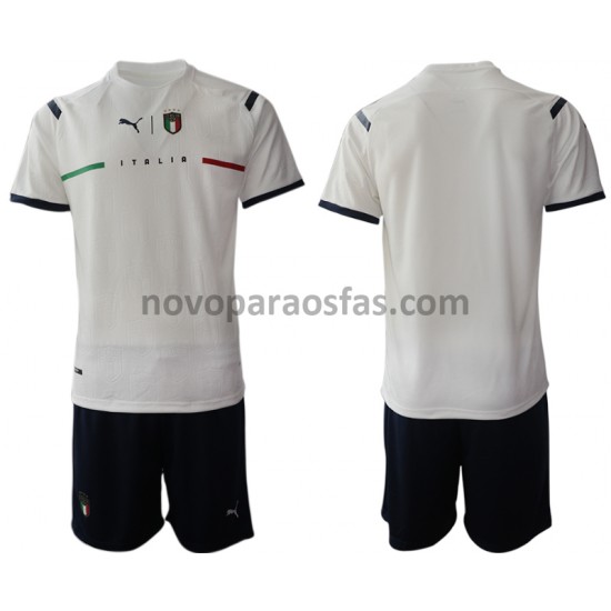 Camisolas Itália Criança Visitante 2021-2022 Manga Curta