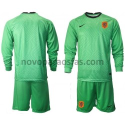 Camisolas Países Baixos Guarda-redes Criança Visitante Euro 2020 Manga Comprida