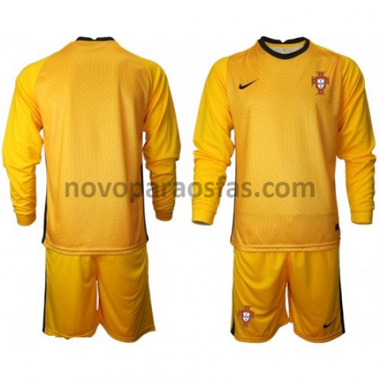Camisolas Portugal Guarda-redes Criança Visitante Euro 2020 Manga Comprida