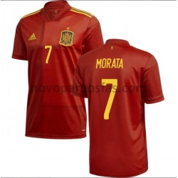 Camisolas Espanha Morata 7 Casa Euro 2020 Manga Curta