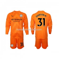Camisolas Manchester City Ederson M 31 Guarda-redes Criança Alternativo 2022-2023 Manga Comprida