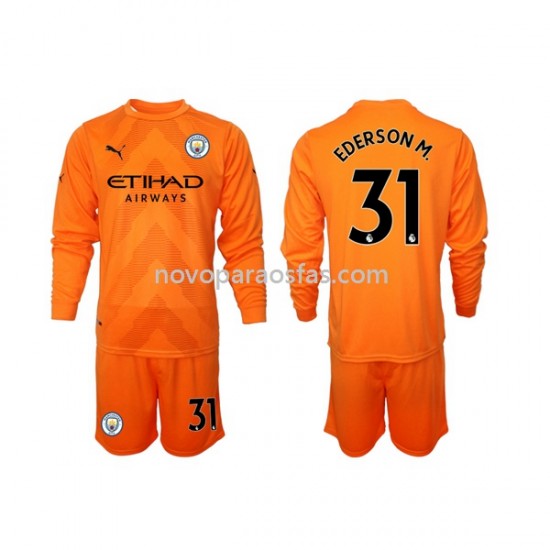 Camisolas Manchester City Ederson M 31 Guarda-redes Criança Alternativo 2022-2023 Manga Comprida
