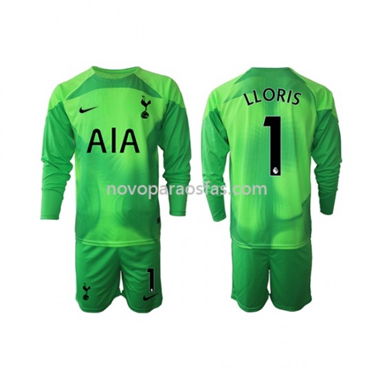 Camisolas Tottenham Hotspur Hugo Lloris 1 Guarda-redes Criança Visitante 2022-2023 Manga Comprida