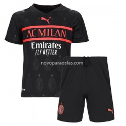 Camisolas AC Milan Criança Alternativo 2021-2022 Manga Corta