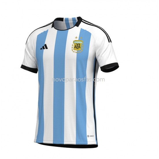 Camisolas Argentina Casa Copa do Mundo 2022 Manga Corta