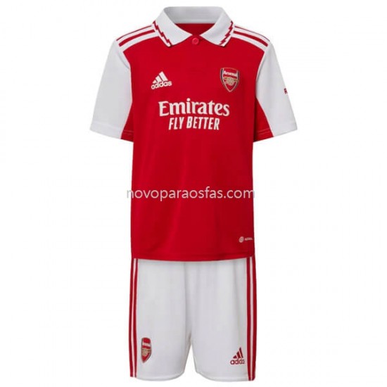 Camisolas Arsenal Criança Casa 2022-2023 Manga Corta