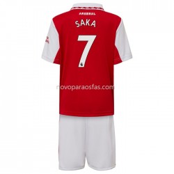 Camisolas Arsenal Saka 7 Criança Casa 2022-2023 Manga Corta