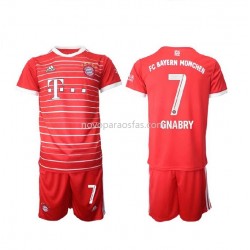 Camisolas Bayern de Munique Gnabry 7 Criança Casa 2022-2023 Manga Corta