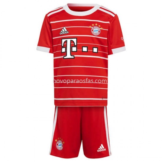 Camisolas Bayern de Munique Criança Casa 2022-2023 Manga Corta