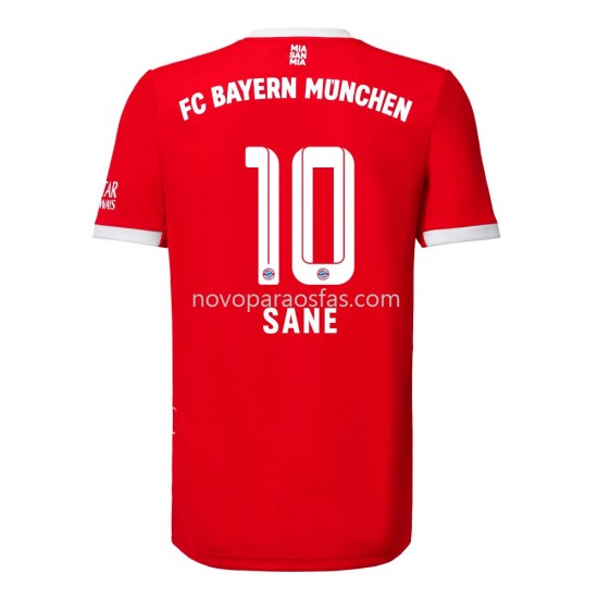 Camisolas Bayern de Munique Sane 10 Casa 2022-2023 Manga Corta