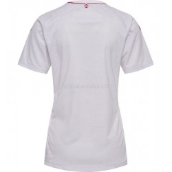 Camisolas Dinamarca Mulher Visitante 2022 Manga Corta