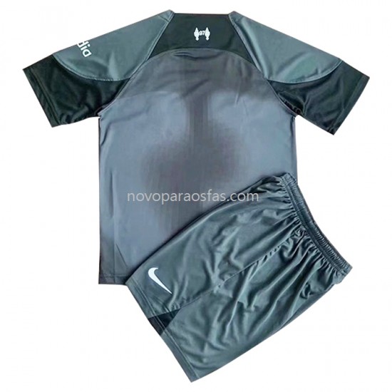 Camisolas Liverpool Guarda-redes Criança Visitante 2022-2023 Manga Corta