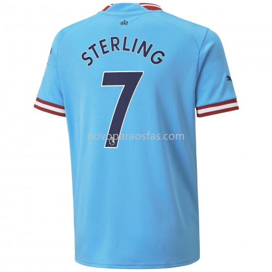 Camisolas Manchester City Sterling 7 Casa 2022-2023 Manga Corta