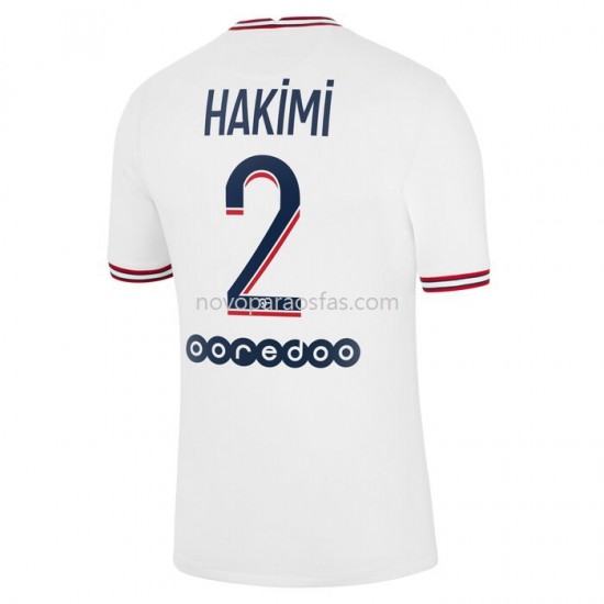 Camisolas Paris Saint-Germain Hakimi 2 Quarto 2021-2022 Manga Corta