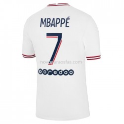 Camisolas Paris Saint-Germain Kylian Mbappé 7 Quarto 2021-2022 Manga Corta
