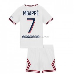 Camisolas Paris Saint-Germain Kylian Mbappé 7 Criança Quarto 2021-2022 Manga Corta
