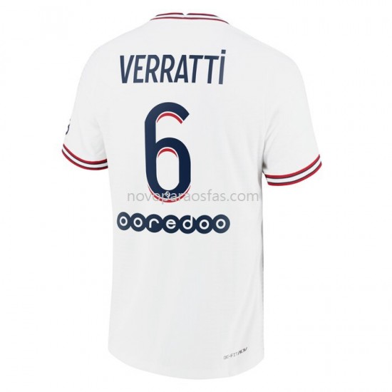Camisolas Paris Saint-Germain Marco Verratti 6 Quarto 2021-2022 Manga Corta