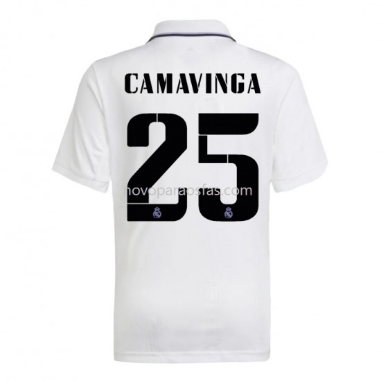 Camisolas Real Madrid Camavinga 25 Casa 2022-2023 Manga Corta