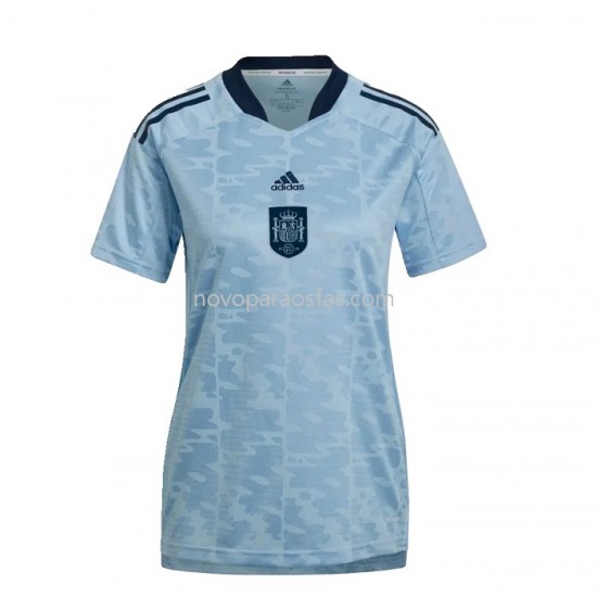 Camisolas Espanha Mulher Visitante 2022 Manga Corta