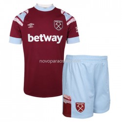 Camisolas West Ham United Criança Casa 2022-2023 Manga Corta