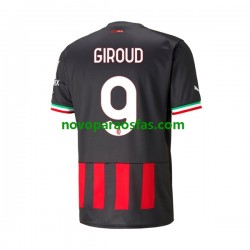Camisolas AC Milan Olivier Giroud 9 Homem Casa 2022-2023 Manga Curta