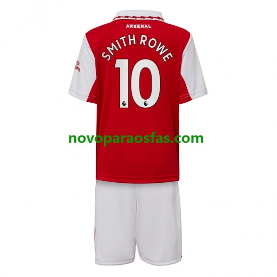 Camisolas Arsenal Smith Rowe 10 Criança Casa 2022-2023 Manga Curta