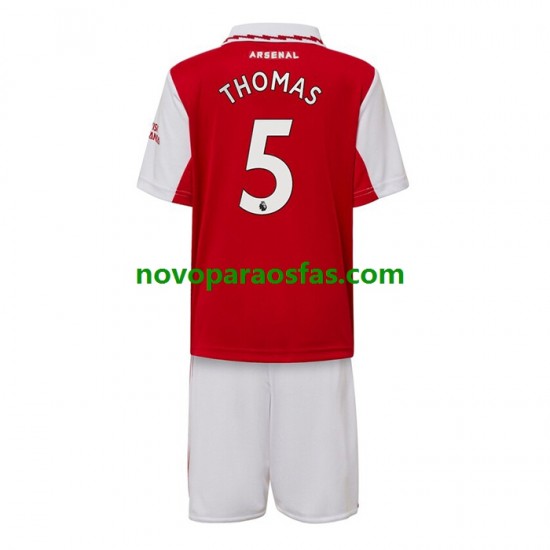 Camisolas Arsenal Thomas Partey 5 Criança Casa 2022-2023 Manga Curta