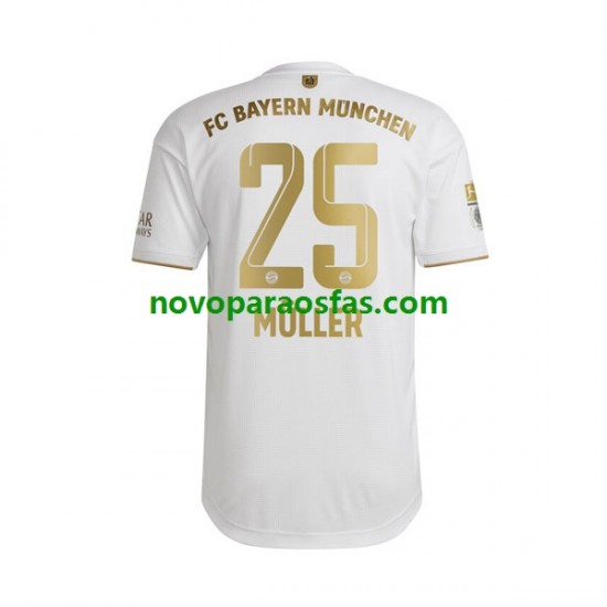Camisolas Bayern de Munique Thomas Muller 25 Homem Visitante 2022-2023 Manga Curta