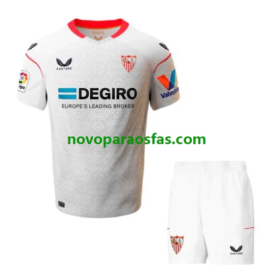Camisolas Sevilla FC Criança Casa 2022-2023 Manga Curta