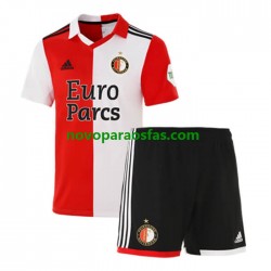 Camisolas Feyenoord Rotterdam Criança Casa 2022-2023 Manga Curta