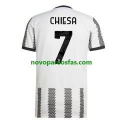 Camisolas Juventus Chiesa 7 Homem Casa 2022-2023 Manga Curta