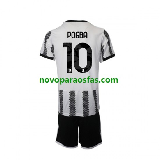 Camisolas Juventus Pogba 10 Criança Casa 2022-2023 Manga Curta