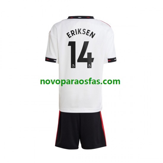 Camisolas Manchester United Christian Eriksen 14 Criança Visitante 2022-2023 Manga Curta