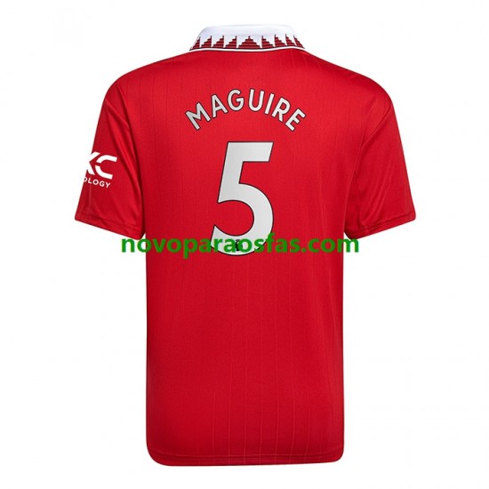Camisolas Manchester United Harry Maguire 5 Homem Casa 2022-2023 Manga Curta