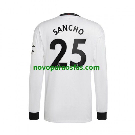 Camisolas Manchester United Jadon Sancho 25 Homem Visitante 2022-2023 Manga Comprida