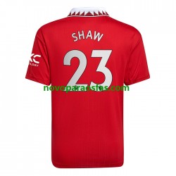 Camisolas Manchester United Luke Shaw 23 Homem Casa 2022-2023 Manga Curta