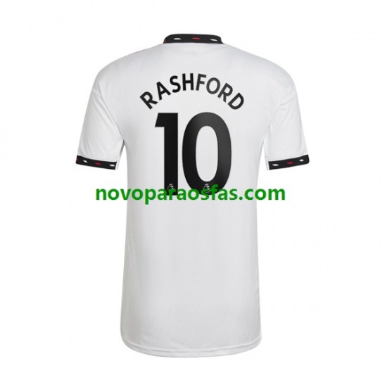 Camisolas Manchester United Rashford 10 Homem Visitante 2022-2023 Manga Curta