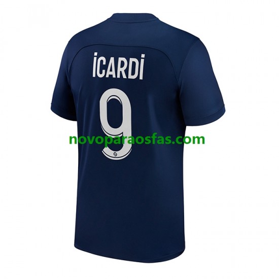 Camisolas Paris Saint-Germain Icardi 9 Homem Casa 2022-2023 Manga Curta