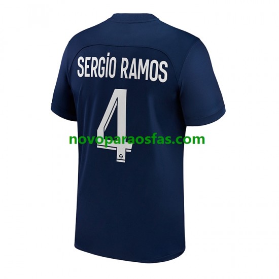 Camisolas Paris Saint-Germain Sergio Ramos 4 Homem Casa 2022-2023 Manga Curta