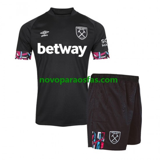 Camisolas West Ham United Criança Visitante 2022-2023 Manga Curta