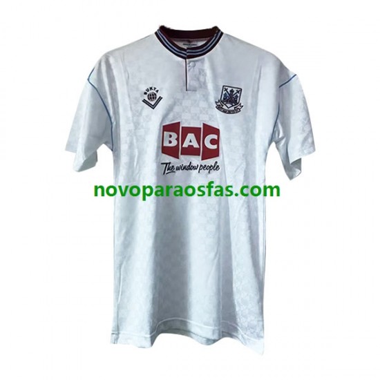 Camisolas West Ham United Retro Homem Visitante 1989-1990 Manga Curta