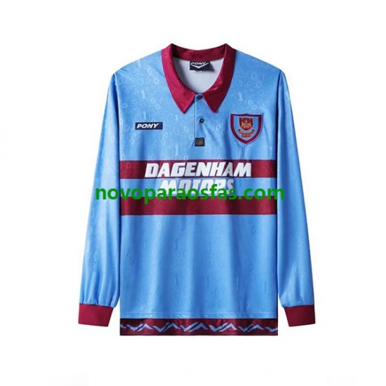 Camisolas West Ham United Retro Homem Casa 1995-1996 Manga Comprida