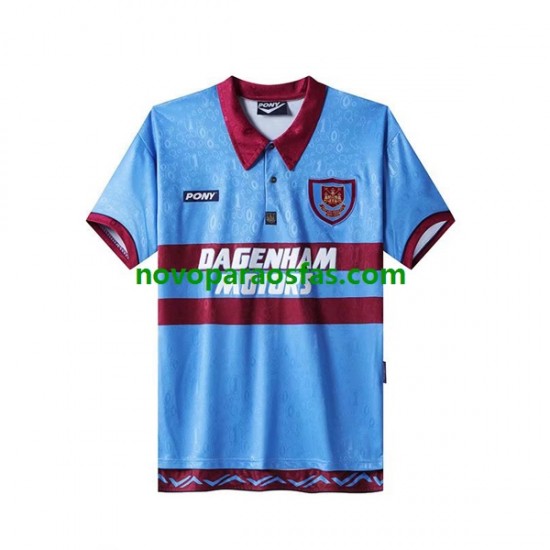 Camisolas West Ham United Retro Homem Casa 1995-1996 Manga Curta