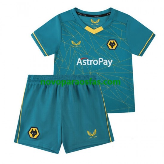 Camisolas Wolverhampton Wanderers Criança Visitante 2022-2023 Manga Curta