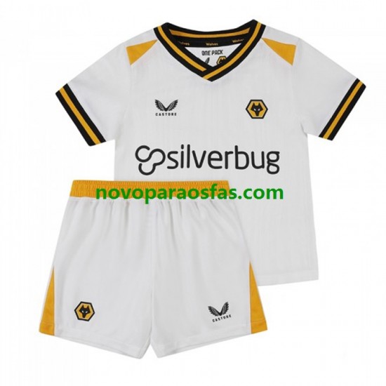 Camisolas Wolverhampton Wanderers Criança Alternativo 2022-2023 Manga Curta