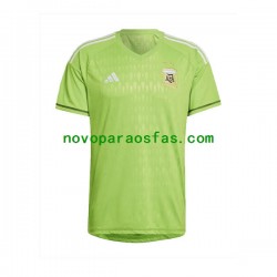 Camisolas Argentina Guarda-redes Homem Visitante Copa do Mundo 2022 Manga Curta