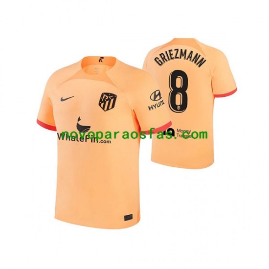 Camisolas Atlético Madrid Antoine Griezmann 8 Homem Alternativo 2022-2023 Manga Curta