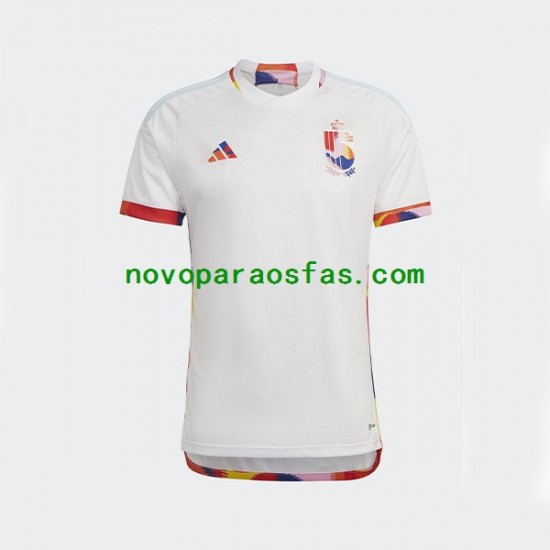 Camisolas Bélgica Homem Visitante Copa do Mundo 2022 Manga Curta