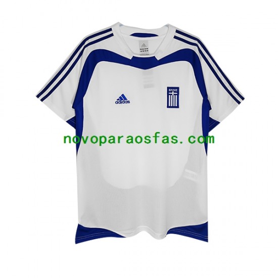 Camisolas Grécia Retro Homem Casa 2004 Manga Curta