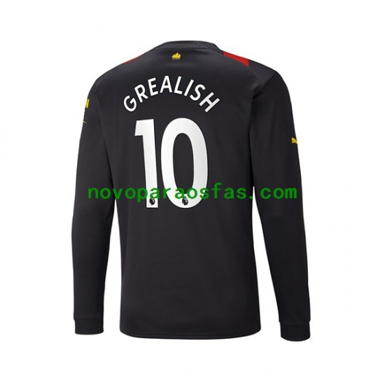 Camisolas Manchester City Grealish 10 Homem Visitante 2022-2023 Manga Comprida